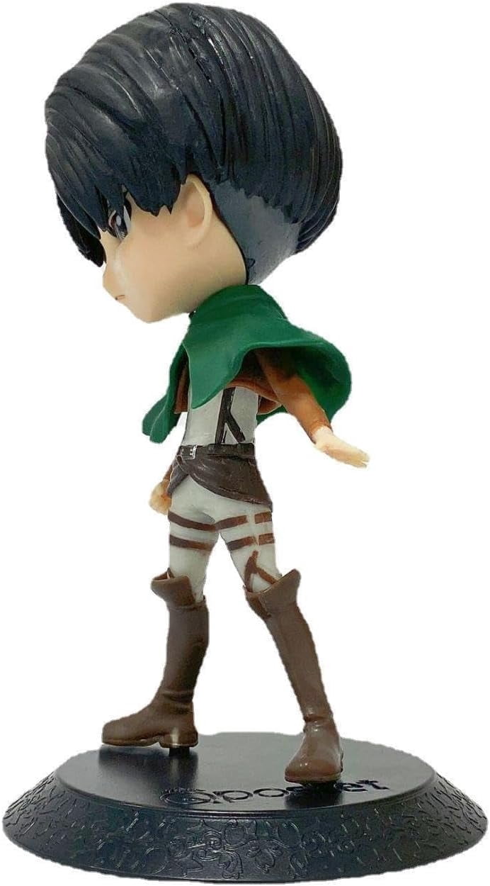 Newly Levi Ackerman Figure Mikasa Ackerman Figure Standing Q Version Big Head Anime Figures 14cm/5.5inch PVC Model Collectible for Anime Fans Gift (a)