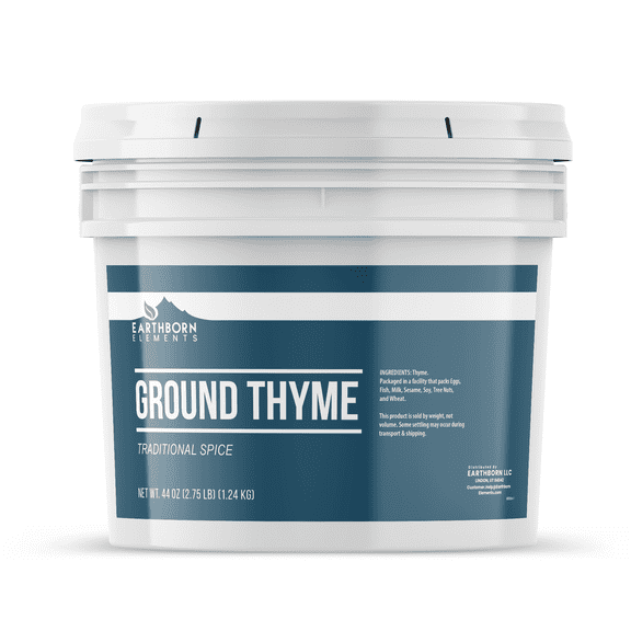 Earthborn Elements Ground Thyme 1 Gallon Bucket, Italian and French Cuisine, Versatile Spice