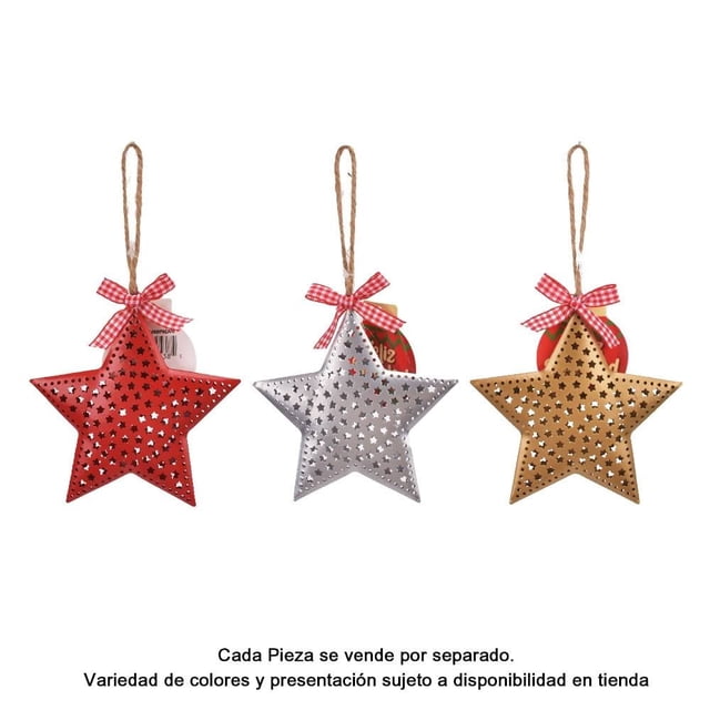 Decoración Prichos Colgante de Navidad con Forma de Estrella Varios Modelos Multicolor 1 Pieza