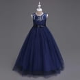 thumbnail image 6 of ATOGUTA Wedding Dresses for Girls Guest Navy Sleeveless Tulle Long Formal Wedding Pageant Party Fancy Princess Ball Gown Dresses 5T-15, 6 of 7
