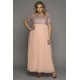thumbnail image 2 of ABPHQTO Vestido largo de malla de empalme de lentejuelas de manga corta rosa de talla grande para mujer, 2 of 5