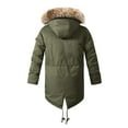 thumbnail image 4 of guisaled Men Winter Jackets Cotton Military Jacket Fleece Lined Thick Warm Work Coats Warm Waterproof Windbreaker Jackets wiht Faux Fur Hood, 4 of 6