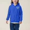 thumbnail image 5 of Trupants Girls Blue Zip-Up Hoodie - 100% Polyester Soft Durable Hand-Drawn Heart Design Hooded Sweatshirt for Kids 4-12 Years,Size 7-8T, 5 of 8