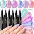thumbnail image 4 of SDOHIG Water Nail Polish Pen Set,6 Colors Iridescent High-Shine Nail Art Pens, Air Dry No UV/LED Lamp Needed,Quick-Drying&Sparkling Finish,DIY Nail Paint Kit for Beginners&Travel, 5ml Each (Style A), 4 of 8