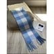 thumbnail image 1 of Nvzi Bufanda a cuadros, bufandas gruesas, bufanda de manta gruesa y cálida de gran tamaño para invierno, azul y blanco, 1 of 4