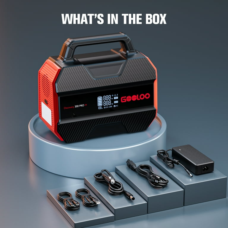 Gooloo Discovery 300 PRO Solar Generator, 230Wh Portable Power