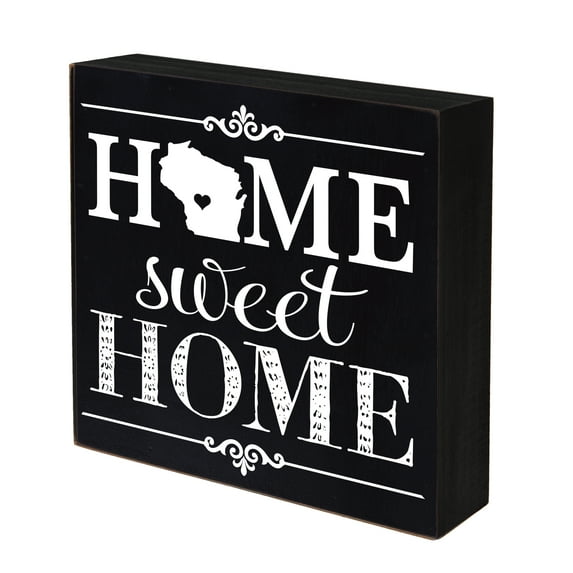 LifeSong Milestones 10x10 Shadow Box Black- Wisconsin (Home Sweet Home)