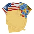thumbnail image 5 of Xdegoge 4th of July Patriotic T Shirt for Women USA American Flag Short Sleeve Crewneck Stars and Stripes Floral Botanical Print Casual Loose Fit Lightweight Summer Tops, 5 of 5