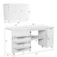 thumbnail image 3 of Gymax Folding Sewing Table Shelves Storage Cabinet Craft Cart W/Wheels Large White, 3 of 10