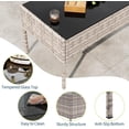 thumbnail image 5 of 4-Piece Outdoor Furniture Set, PE Rattan Wicker Chairs with Soft Cushions & Tempered Glass Coffee Table - All-Weather Patio Set for Garden, Backyard, Porch, Poolside (Grey/Blue), 5 of 5