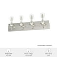 thumbnail image 6 of Hunter - Perch Point 4-light Brushed Nickel, Medium Size Vanity Light, Dimmable, Casual Style, for Bedrooms, Dining, Living Rooms - 19435, 6 of 6