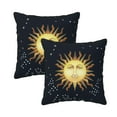 thumbnail image 1 of Velvet Decorative Throw Pillow Covers Set of 2, Soft Square Cushion Cover with Invisible Zipper Horoscope Sun Stars Moon Printing, 20"x20", 1 of 7