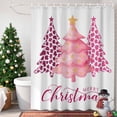 thumbnail image 4 of Merry Christmas Words Shower Curtain for Bathroom, Winter Leopard Tree Waterproof Shower Curtains Washable Quick Dry with Hooks Bathtub Curtains 36x72IN, 4 of 9
