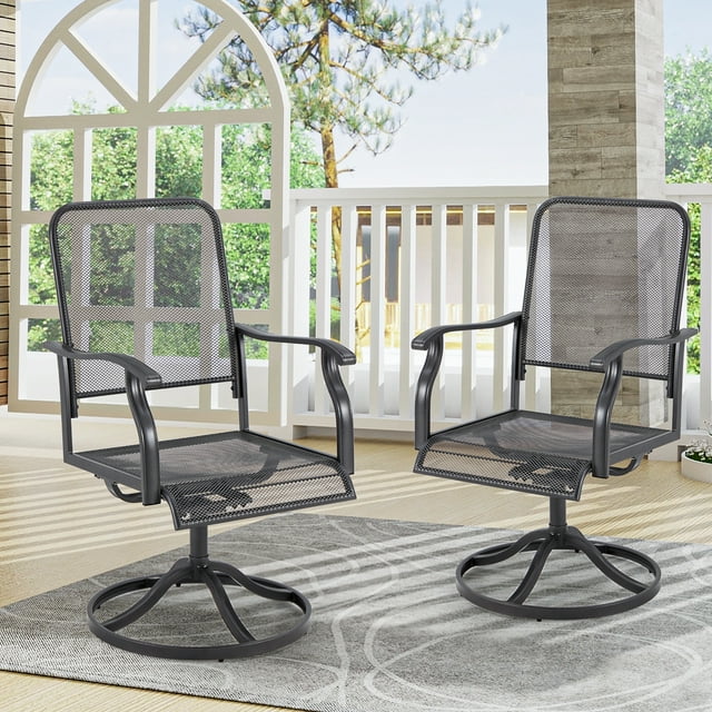 AECOJOY Swivel Chairs Set of 2 Patio Dining Rocker Chair Rocking Patio Furniture for Garden Backyard Bistro