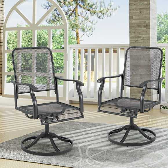 AECOJOY Swivel Chairs Set of 2 Patio Dining Rocker Chair Rocking Patio Furniture for Garden Backyard Bistro