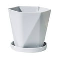 thumbnail image 2 of BMYJ Plant Pots with Drainage Hole and Saucer Indoor Outdoor Flower Pots Geometric Flower Pots for Violet Orchid Succulent Cactus Plants Decoration for Home Garden Office (5''), 2 of 5