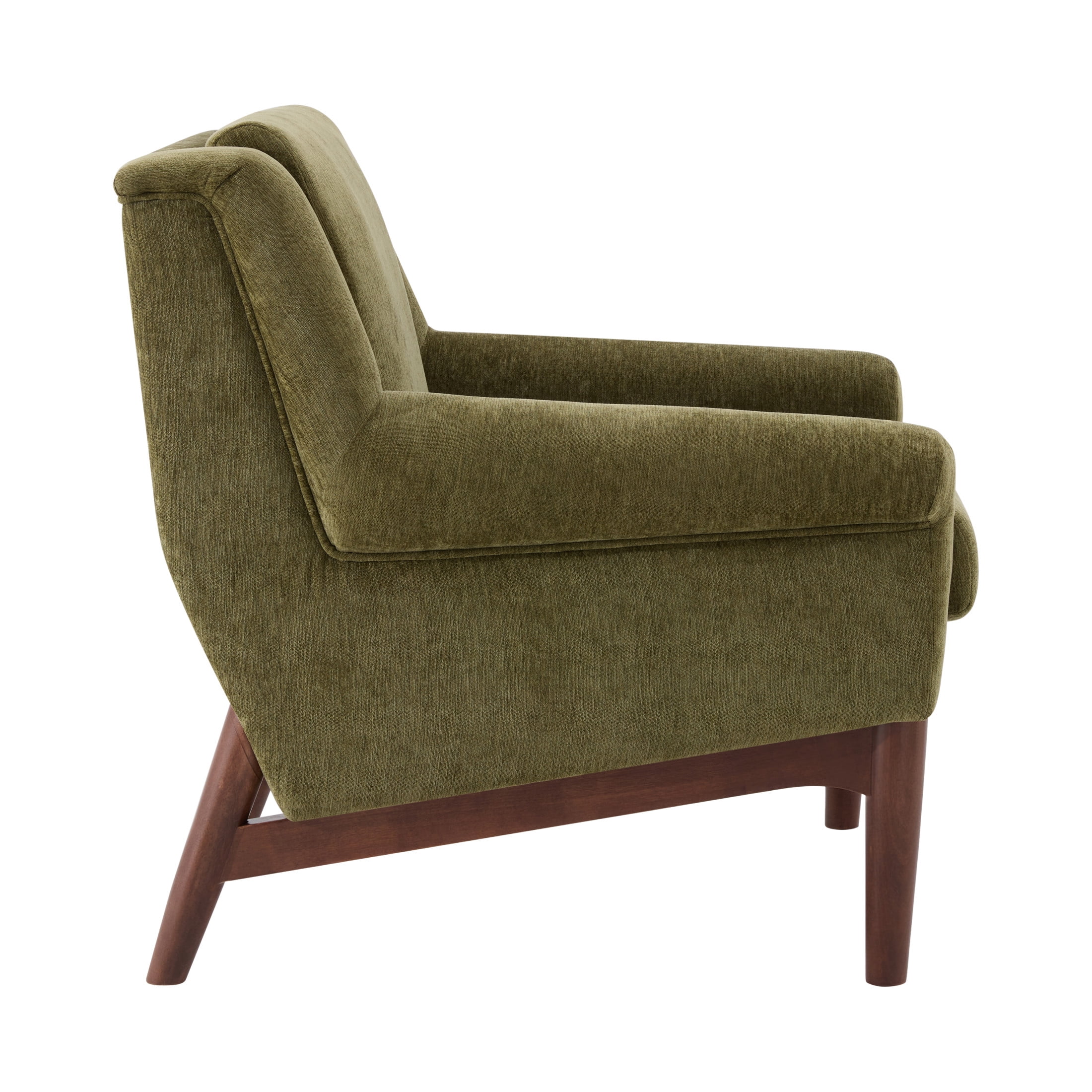 Noble House Nesta Mid-Century Modern Accent Chair with Flared Arms, Ergonomic Reading Chair for Living Room, Green