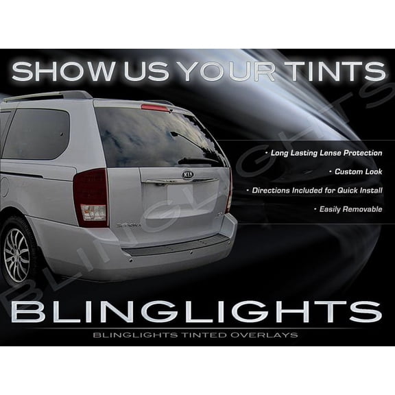 For Kia Sedona Murdered Out Tail Light Covers Lamp Tinted Overlays Kit