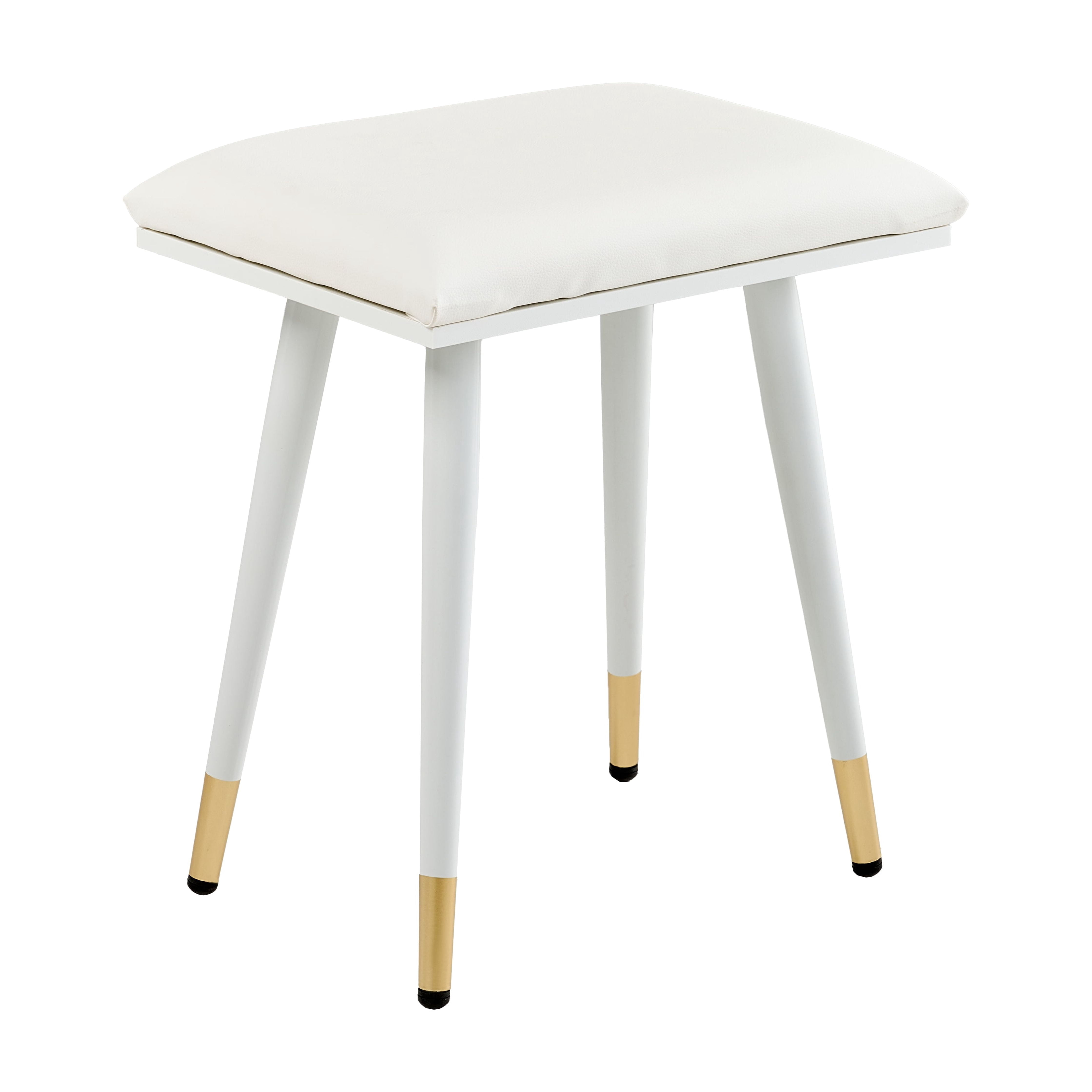 Modern Makeup Vanity with Lights, Drawers & Outlet, White