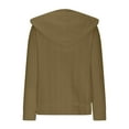thumbnail image 3 of Enjoytime Hoodies for Women Trendy Solid Color Long Sleeve Sweatshirt Casual Loose Knit Zip Up Jacket with Pockets Khaki S, 3 of 4