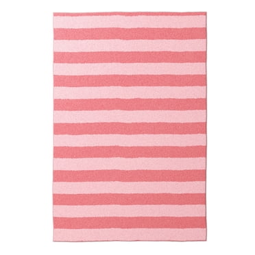 Mainstays Kids Tufted Pink Stripe Washable Area Rug, 4' x 6'