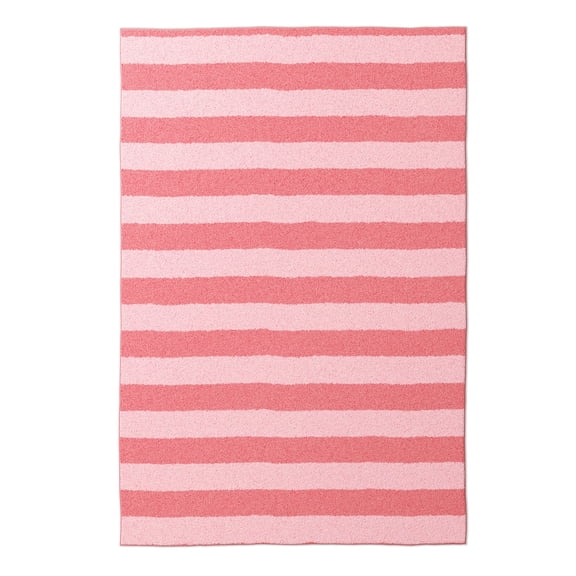Mainstays Kids Tufted Pink Stripe Washable Area Rug, 4' x 6'