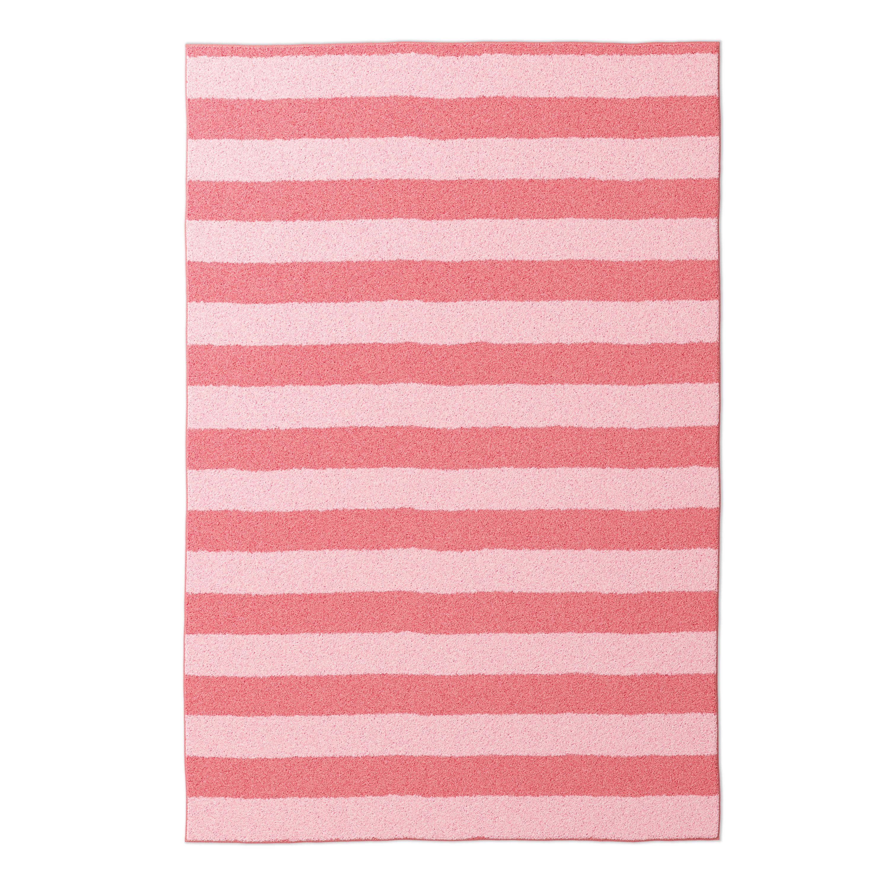 Mainstays Kids Tufted Pink Stripe Washable Area Rug, 4' x 6'