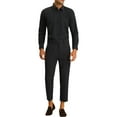 thumbnail image 2 of INSPIRE CHIC Men's Pleated Front Slim Fit Solid Business Cropped Dress Pants 28 Black, 2 of 6