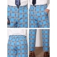 thumbnail image 6 of INSPIRE CHIC Work Pants for Men Plaid Business Formal Prom Checked Trousers 30 Light Blue, 6 of 7