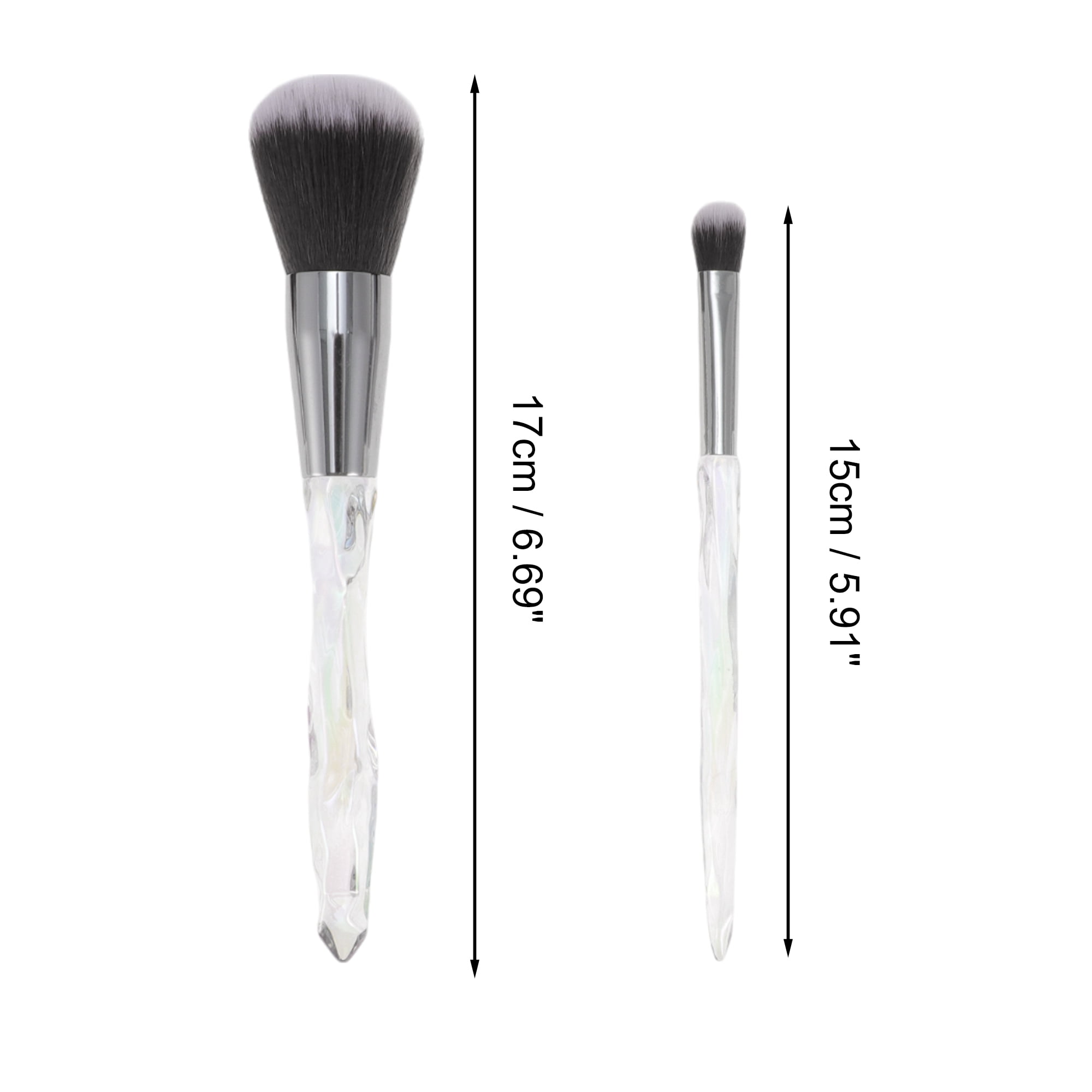 Unique Bargains 10 Pcs Durable Lightweight Makeup Brush Set for Travel White, Gray
