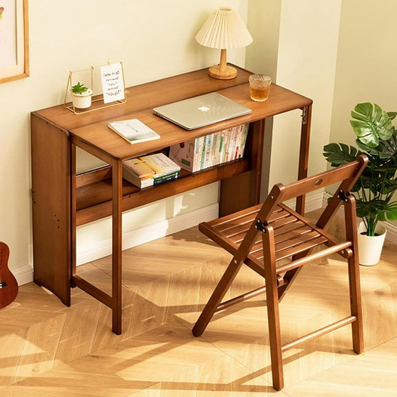 Convertible Standing Desk & Dining Table - Space-Saving Wood Design (40.6" Foldable Surface)