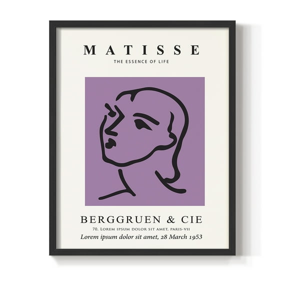Matisse CVIII Framed Print in Black Solid Wood 8 x 10 Framed Print