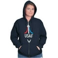 thumbnail image 4 of US Air Force Military Aircraft Jet Zip Up Hoodie Men's Women's Brisco Brands S, 4 of 6