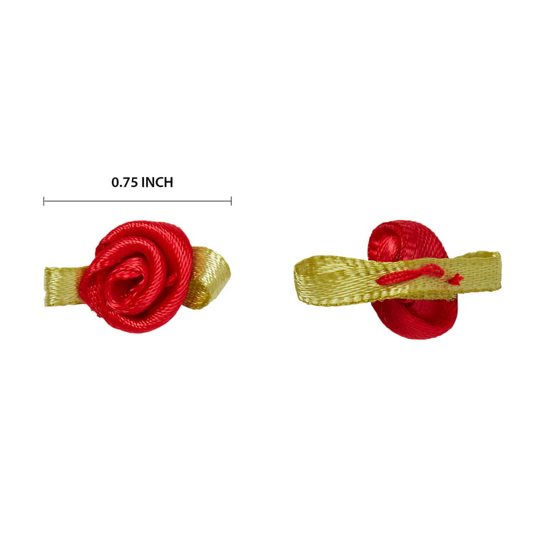 Offray Accessories, Red Value Pack Small Ribbon Rose Accessory for
