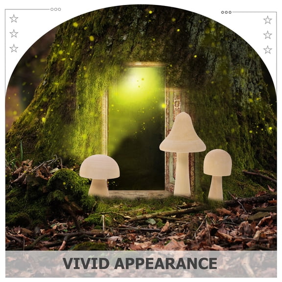 PENIKOKO 12 Pieces Unfinished Wooden Mushroom Figures for Crafts, Miniature Garden Decor, Landscape and Ornament Projects