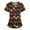 15#Ginger, variant on Halloween Scrubs for Women Nurse Vet Pediatric with Designs Plus Size Nursing Uniforms Cute Demon Cat Scrub Tops
