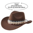 thumbnail image 2 of Hsqqdc Cowboy Hat with Star Band Wide Brim Fedora for Outdoor Events, 2 of 7