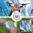 thumbnail image 3 of Funny Cat Shower Curtain Set Cat Riding Shark Theme Ocean Shower Curtains for Bathroom Fun Nautical Kids Bathroom Decor Polyester Fabric-72" x 72", 3 of 6