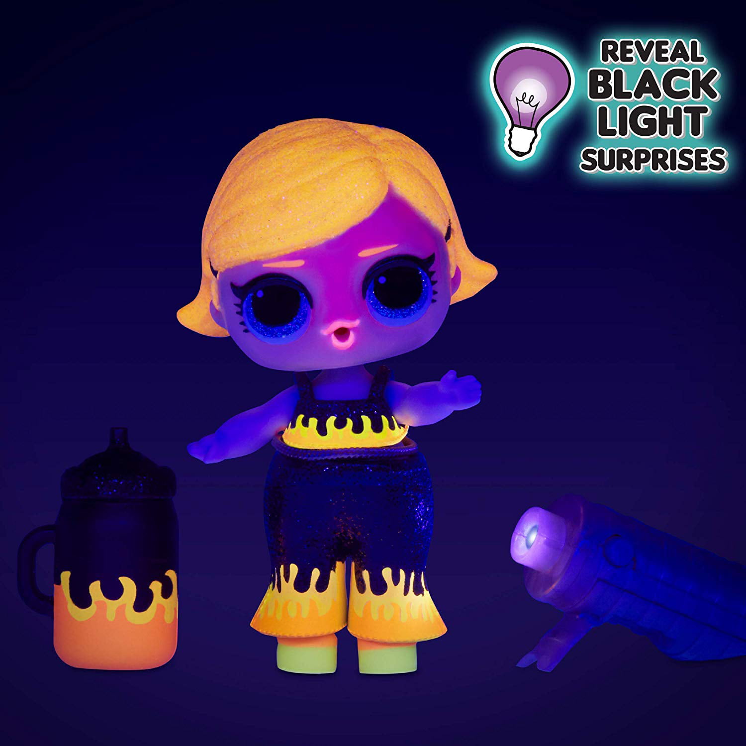 LOL Surprise Lights Glitter Doll with 8 Surprises Including Black Light Surprise