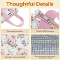 thumbnail image 4 of Pioneer Flower Floral Print Pattern Insulated Lunch Bag for Women & Adults,Large Portable Soft Cooler Lunch Bag,Thermal Food Storage Tote with Pearl Cotton,8.66L,8.75x5.75x9.5 Inch, 4 of 6