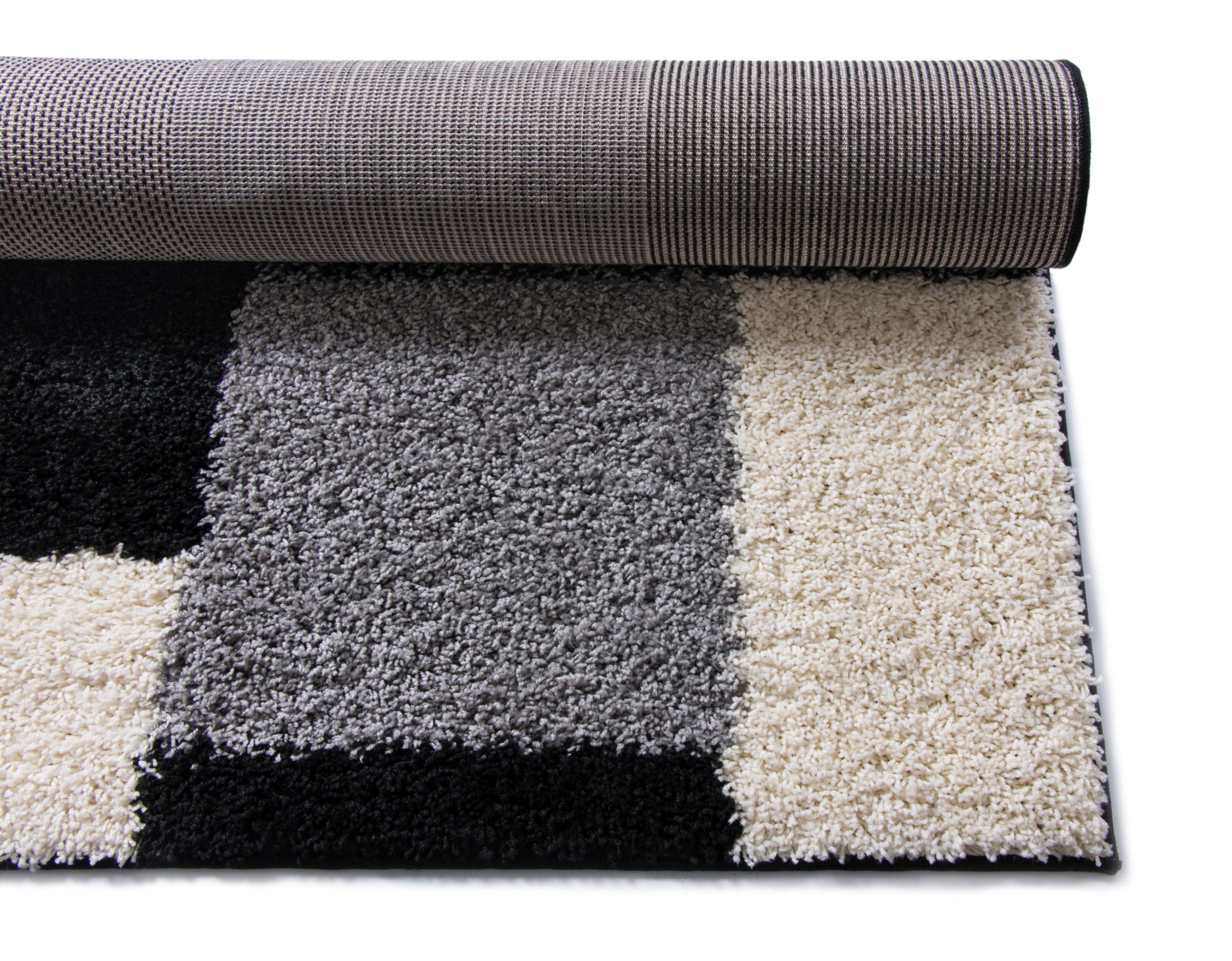 Well Woven Madison Basics Shag 2’7” x 9’10” Runner – Cubes in Black, Ultra‑Soft 2” Pile, Stain‑Resistant & Easy‑Clean