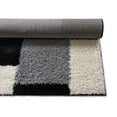 thumbnail image 4 of Modern Shag Geometric 3x5 ( 3'3'' x 5'3'' ) Area Rug Cubes Black & Cream Plush Shag Blocks & Squares Plush Shag Easy Care Thick Soft Plush Living Room, 4 of 7