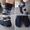 thumbnail image 2 of 5 Pairs Christmas Socks Elk Pattern Warm Socks Crew Socks Casual Socks for Men, 2 of 10