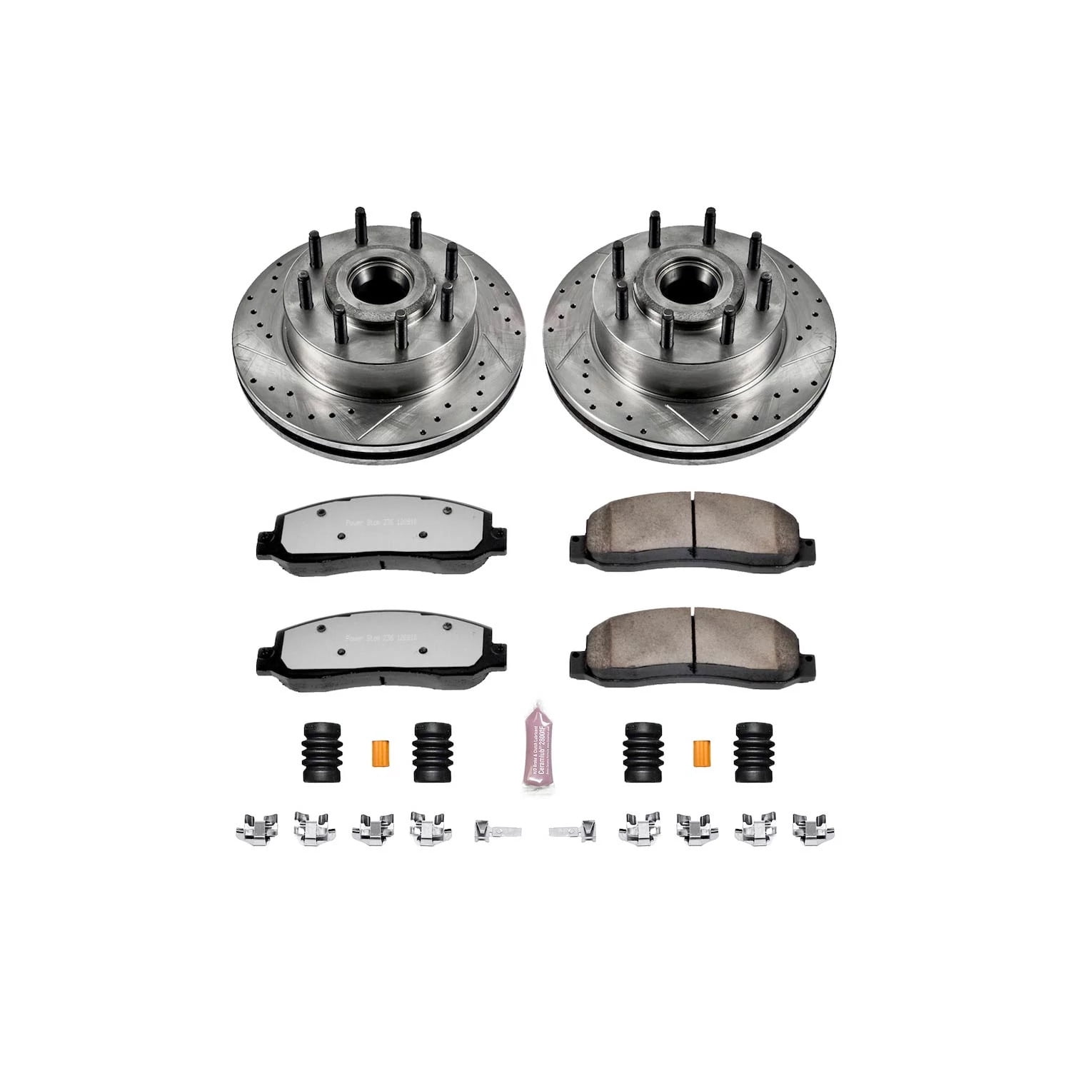 PowerStop Front Z36 Truck & Tow Carbon-Fiber Ceramic Brake Pad and Drilled and Slotted Rotor Kit Fits: FORD Select Models K5585-36