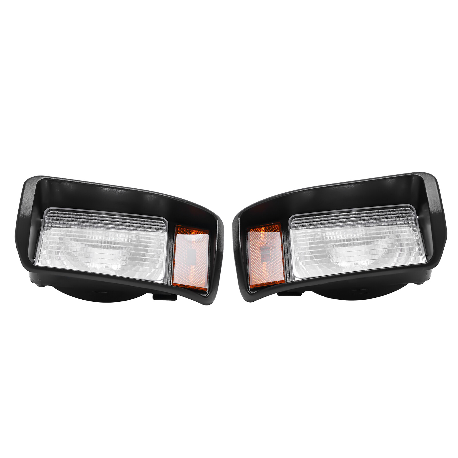 Headlights For Club Car DS Factory Size Halogen Headlamp Driver & Passenger Side Black 10.23*4.94