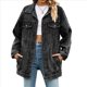 thumbnail image 3 of Chaqueta Vaquera de Larga para Mujer, , Ajustada, con Botones y Bolsillos Negro y Gris L, 3 of 10