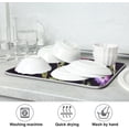 thumbnail image 7 of Vivid Floral Dark Dish Drying Mat for Kitchen Counter, Ultra Absorbent Reversible Microfiber Dishes Drying Rack Pad Heat-resistant Mats 18x24 Inch, 7 of 7