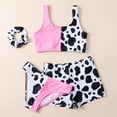 thumbnail image 4 of Girls Swimsuits 3 Piece Bathing Suit Bikini Set with Shorts Sporty Cute Summer Clothes for Girls 9-10 Years, 4 of 5