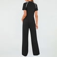thumbnail image 6 of Gamivast Women 2 Piece Outfits Short Sleeve Top and Wide Leg Pants Athletic Glof High Waisted Drawstring Lounge Set Holiday Outdoor Contrast Trim Split Hem Casual Tracksuit, 6 of 7