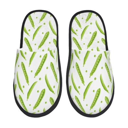 

House Slippers for Women Men - green Peas cute Warm Non-slip Mens Womens Slippers Cozy Slip-on House Shoes Bedroom Outdoor Indoor Slippers for Men